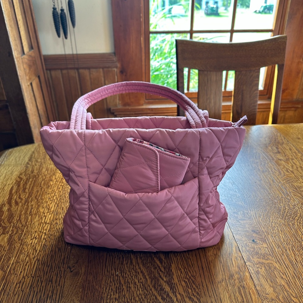 Mauve Quilted Vera Bradley Ultralight Women's Bag with Matching wallet
